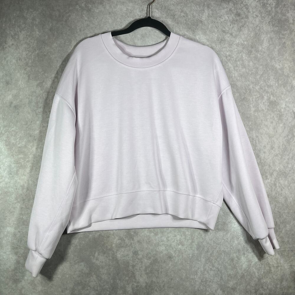 Lululemon Perfectly Oversized Sweatshirt Womens 6 Purple Cropped Crew Neck Gym